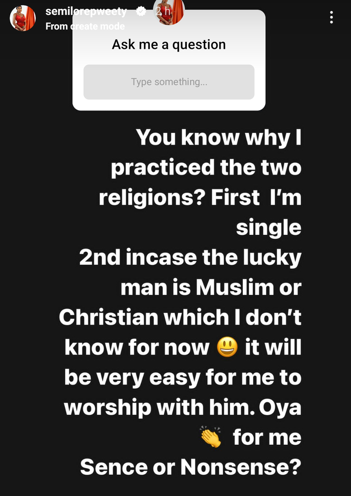 You Know Why I Practice 2 Religions? I’m Single, Incase The Lucky Man Is Muslim Or Christian”-Kudirat Ogunro 1 01e0aad8cf14ade54f6e5c0cbbd71dc2