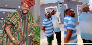 Na brother Bernard – Video of actor, Odunlade Adekola in awe of fan’s height sparks funny remarks