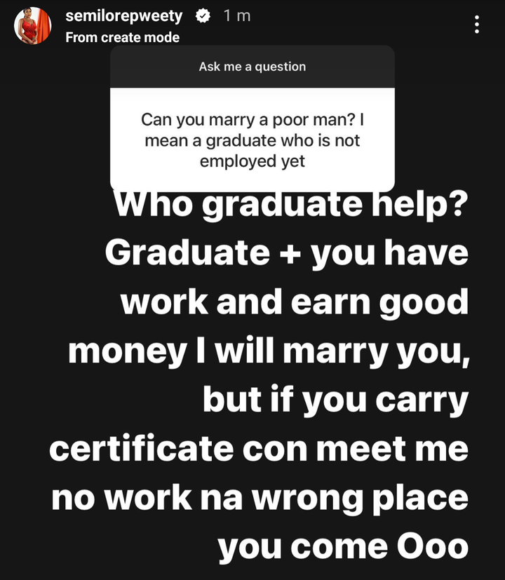 “If You Have A Job And Earn Good Money I’ll Marry You” Kudirat Ogunro Tells Men 1 9e142279a8b40f0491d47e386aacd9bf