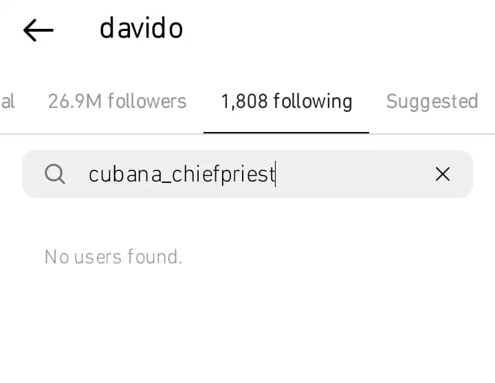 Davido unfollows Cubana Chief Priest