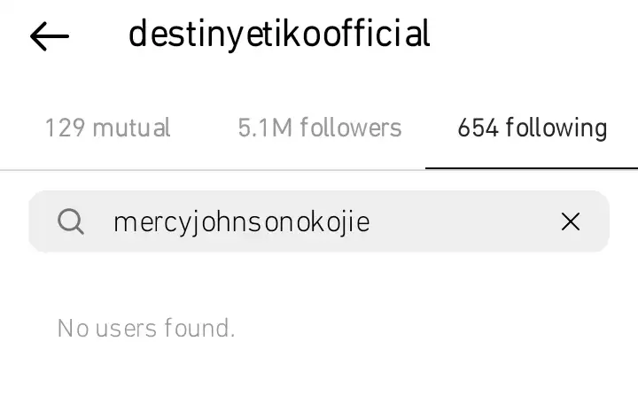 Destiny Etiko unfollows Mercy Johnson Kemi Filani blog