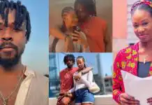 Reactions as Johnny Drille smothers actress, Tomi Ojo with kisses in loved up photos and video