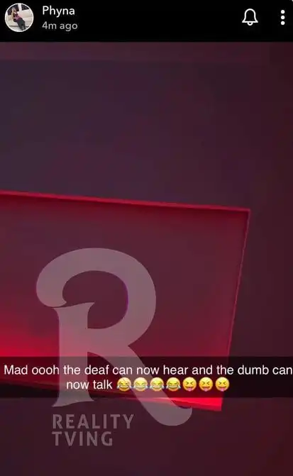 Now the deaf can hear and the dumb can speak Phyna shades Groovy Kemi Filani blog min