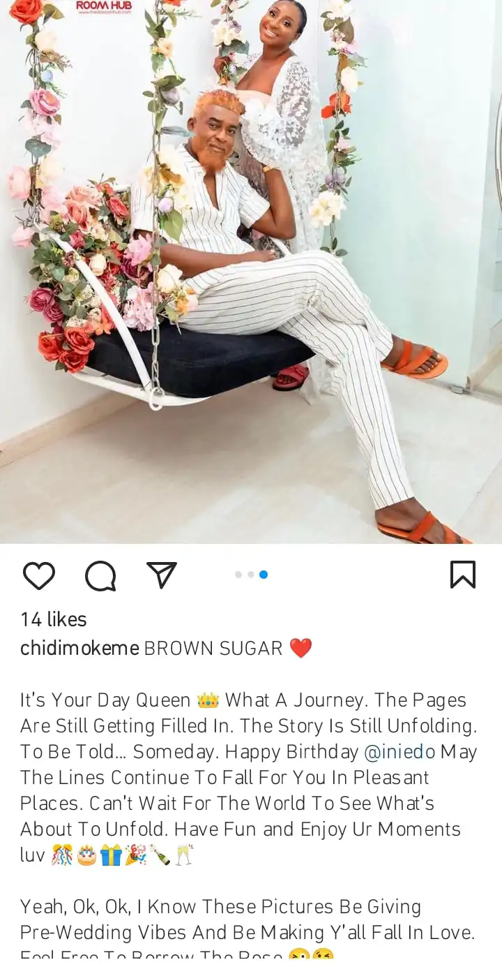 These pictures be giving pre wedding vibes Chidi Mokeme celebrates Ini Edo at 41 Kemi Filani blog min
