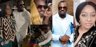 “Ran into my Ex-boyfriend” – Victoria Inyama reunites with Jim Iyke after years apart, kisses him