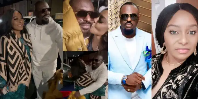 “Ran into my Ex-boyfriend” – Victoria Inyama reunites with Jim Iyke after years apart, kisses him