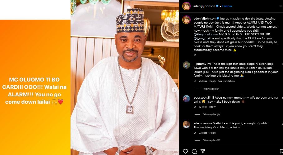 Actor Adeniyi Johnson Hails MC Oluomo After Receiving Rams From Him 2 mc66