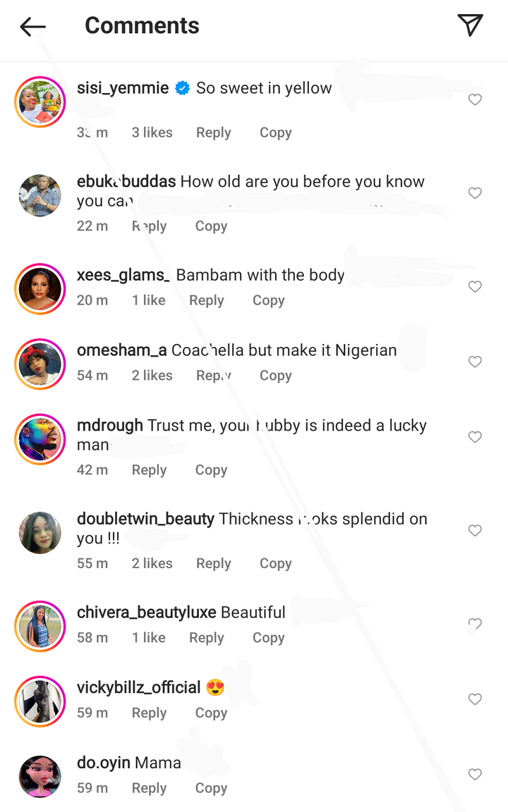 "Trust me, Teddy A is indeed a lucky man" Nigerians react as BBN Star, Bambam shows off major cleavages in sexy yellow crochet outfits (photos) 2 51f61fe6cdf7672f36451b1abdca2399