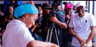 Governor Sanwo-Olu visits Hilda Baci as she attempts to break world record (Video)