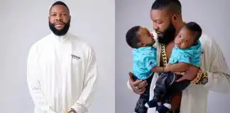Ahead of his birthday, Lagos NURTW boss and MC Oluomo’s affiliate, Ganiyu Ayinde Oyedepo better known as Koko Zaria or American boy has finally shown off his twins’ boys. The controversial socialite who welcomed his twins in December, took to his Instagram page, to share a photo of him and his boys. Gushing over his twins, Koko Zaria stated that he can’t wait for his birthday.