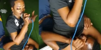SHOCK as a female singer allows a male fan to lick her private parts while performing in a nightclub (VIDEO)