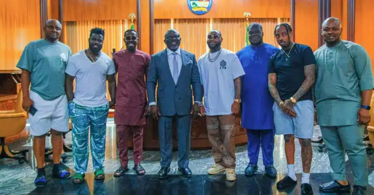 Davido Visits New Delta State Governor, Sheriff Oborevwori (Photos)