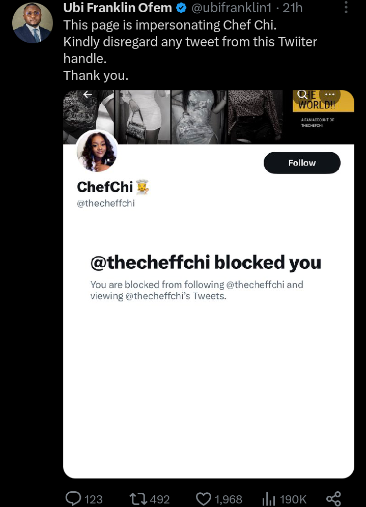 "Chioma Has No Twitter Account" – Davido, Ubi Franklin Call Out Impersonator 1 Screenshot 20230502 185433