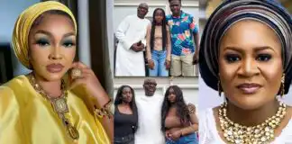 Mercy Aigbe reacts as husband spends time with first wife, Asiwaju Couture’s children