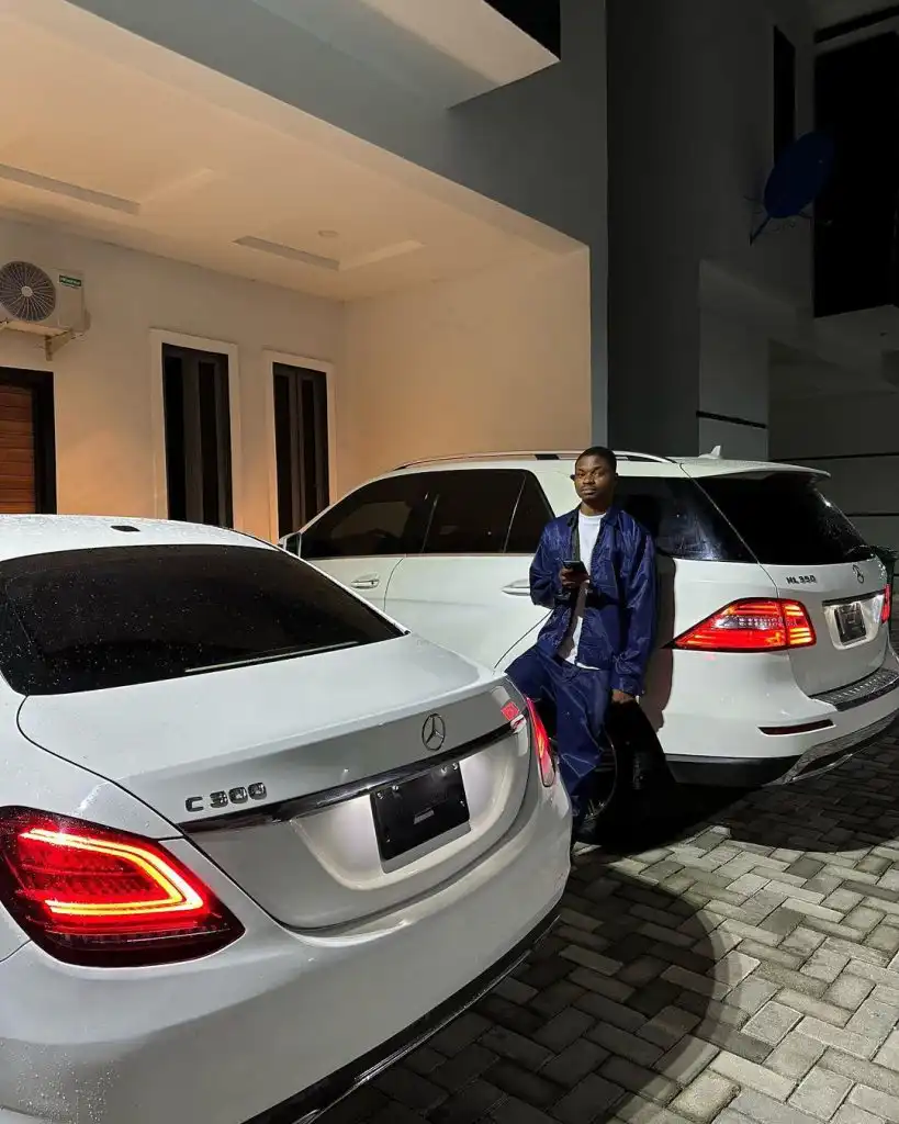 Nigerians react as Popular Influencer Ola of Lagos shows off his New House and two expensive cars (Photos)