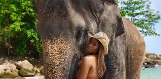 BBN’s Kimoprah Thrills Fans With Lovely Photos Of Herself With Elephants In Thailand