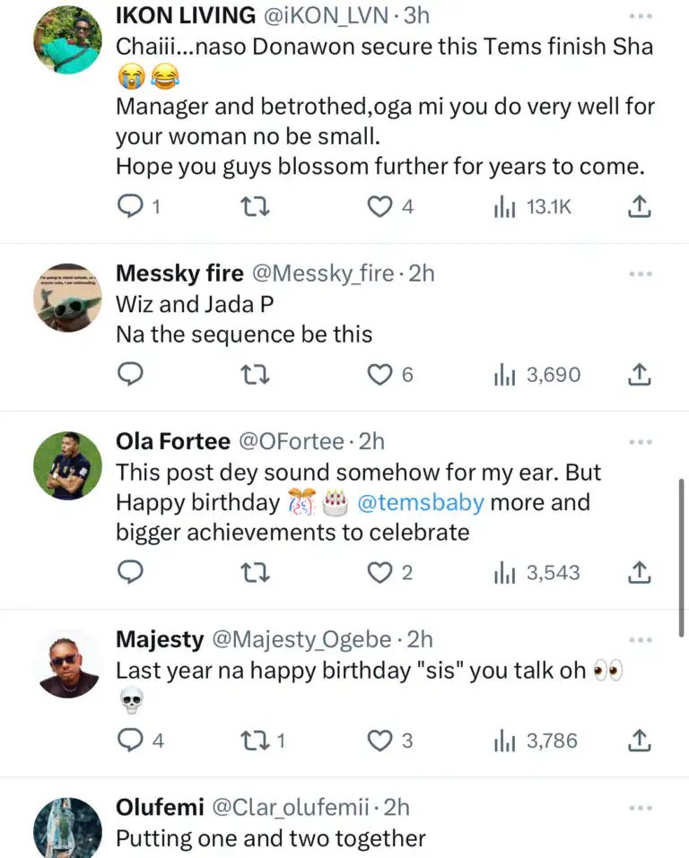 "Wizkid and Jada P vibes" – Tems’ manager’s romantic birthday message to singer fuels dating speculation 2 IMG 0618 768x957 1
