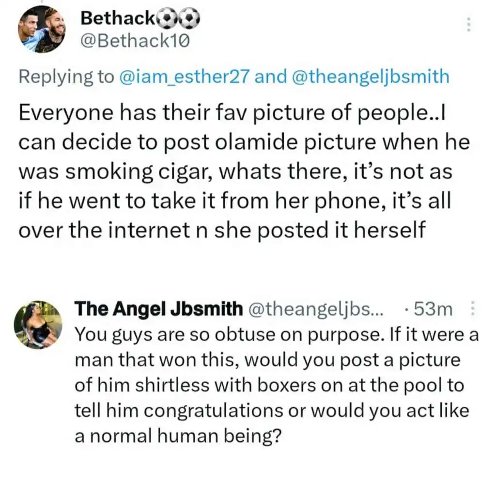 "Silly little rat" Big Brother’s ANGEL slams man who shared sultry PHOTO of HILDA BACI in a bikini while congratulating her 2 angel i