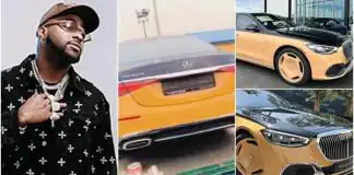 Davido reportedly ships 2023 Maybach worth over N400M to Lagos