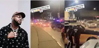 Davido pulls up with convoy and saves youths being harassed by policemen