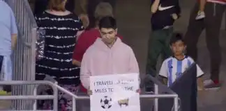 Inter Miami fan disappointed by Lionel Messi’s absence , throws away banner