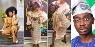 “Your head isn’t correct” – Funke Akindele tells Lateef Adedimeji as he dons feminine outfit in funny video