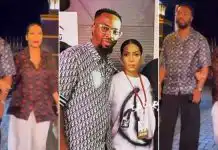 “Press their necks” – Fans gush as pregnant Maria Chike and lover, Kelvin step out in style