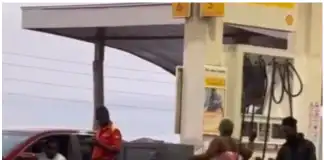 Man In Disbelief As His Girlfriend Leaves Him On Motor Bicycle, Hops Into Another Guy’s Car At Gas Station (Watch Video)