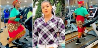Ruby Ojiakor causes stir as she hits the gym in traditional attire