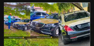 Reactions as AAU student shutdown school after arriving in new Maybach (Watch Video)