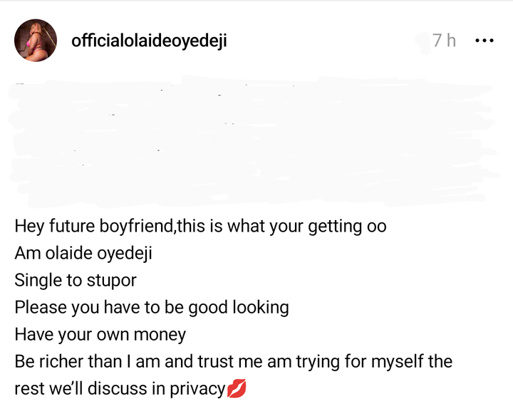 “I’m Single, You Have To Be Good-looking, Have Your Own Money And Be Richer Than I am” Olaide To Men 1 3329e0e750d9581b7e7b33d0d38ab069