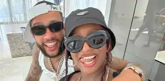 Otedola Daughter, DJ Cuppy Causes A Stir With Loved-up Photo Of Herself & Memphis Depay In Bikini