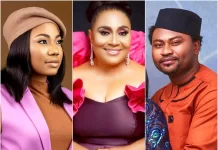Reactions As Mercy Chinwo Ex Boss, Eezee Tee Reveals Actress, Hilda Dokubo as His Mother