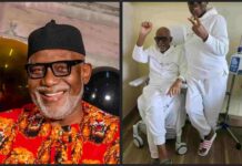 Governor Akeredolu Shares Cute Photo On 67th Birthday While Recuperating Abroad