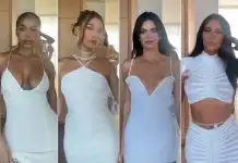 Kim Kardashian shows off curves in white crop top as she matches Kendall and Hailey