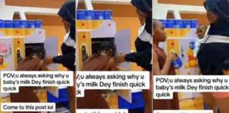 Nigerian mum catches house help licking baby’s milk