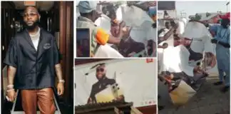 After being cancelled over controversial music video, angry group burn Davido’s poster in public