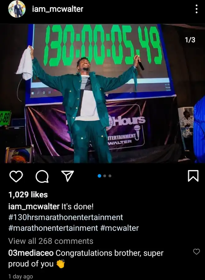 GWR: Nigerian MC completes 130 hours talking marathon, shares experience 1 Screenshot 2023 07 24 212721