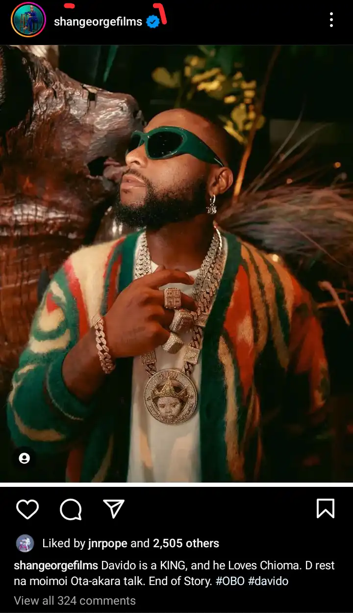 "Davido is king", Shan George defends Davido, claims Chioma is the only woman for him 1 Screenshot 20230701 152858