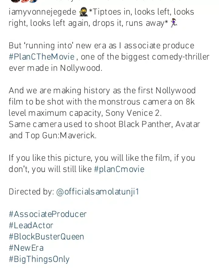 Yvonne Jegede set to make history in Nollywood as she uses monstrous camera Kemi Filani blog min.jpg