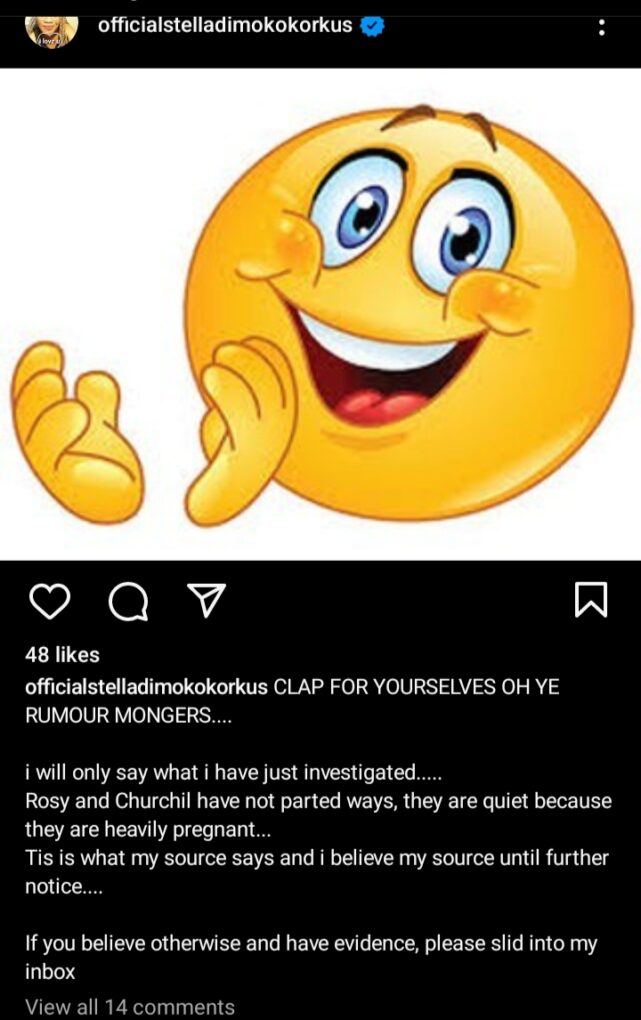 “Rosy Meurer is heavily pregnant” Stella Dimokokorkus spills secrets as Churchill and Rosy Meurer allegedly part ways 1 1691501625331