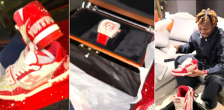 Asake receives multi-million naira diamond shoes, wristwatch ahead of his show in London (Video)