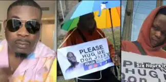 Fan vows not to return home until he gets hug from Don Jazzy, singer reacts (Video)