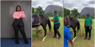 Warri Pikin puts up son for sale after mocking her size during horse ride (Video) Warri Pikin puts up son for sale after mocking her size during horse ride (Video)