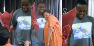 Toyin Abraham earns praises as she kneels to greet Emeka Ike (Video)