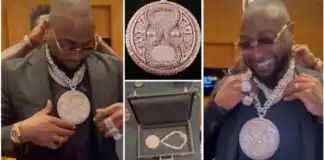 “I turned sand to diamond”- Davido asserts as he receives customized diamond pendant worth over N500M (VIDEO)