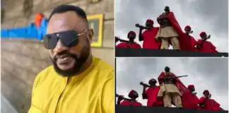 “Na God save me oo” – Odunlade Adekola exclaims after guns were pointed at him on movie set causes stir