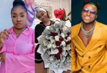 Anita Joseph, others react as DJ Kaywise surprises his girlfriend with a bouquet of hard currency