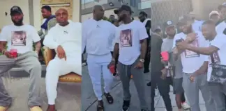 ‘Safest record label owner’ – Isreal DMW hypes Davido as they step out for Mohbad's candlelight possession