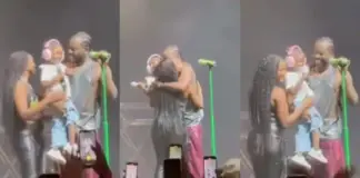 Heartwarming moment Simi and daughter surprise Adekunle Gold on stage (Video)